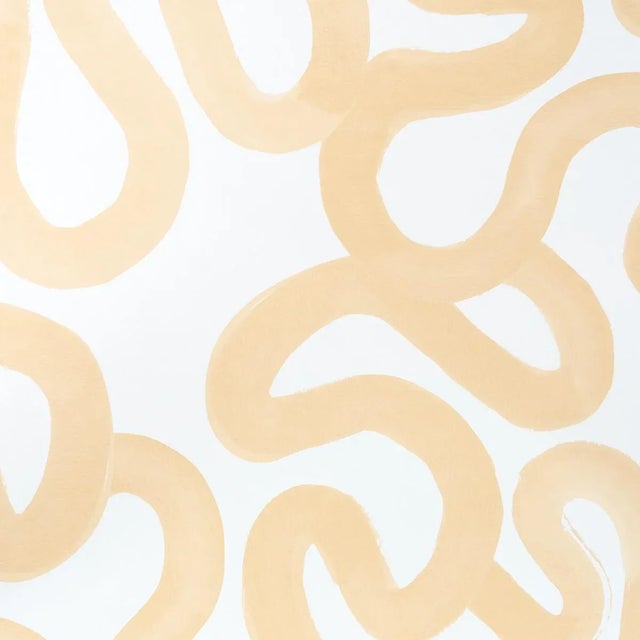 Schumacher X Hadiya Williams Trace Wallpaper in Ochre For Sale