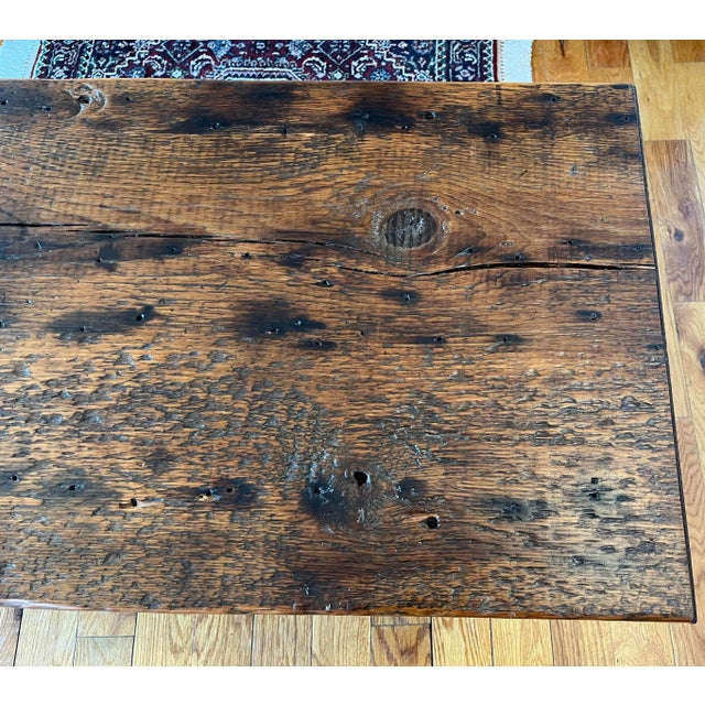 Wood Custom Made Reclaimed Wood Coffee Table For Sale - Image 7 of 11