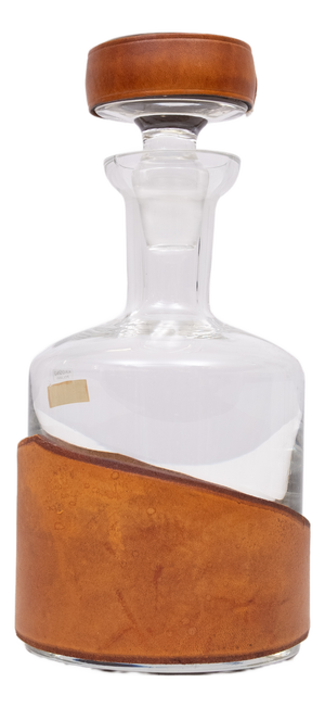 Hand Blown Leather Rapt Whiskey Bottle by Krosno, Poland, 2000