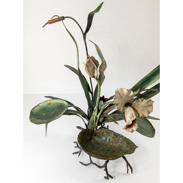 19th Century Austrian or French Cold Painted Tole Floral Centerpiece For Sale In New York - Image 6 of 12