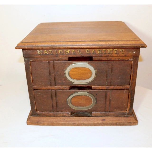 Up for sale is a very rare antique 19th century wooden file cabinet made by National Cabinet. It's made by hand with...
