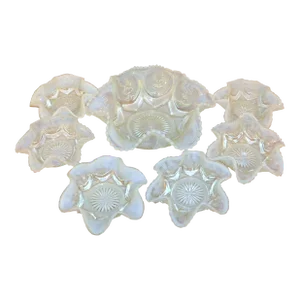 1950s Dugan Glass Berry Set - 7 Pieces