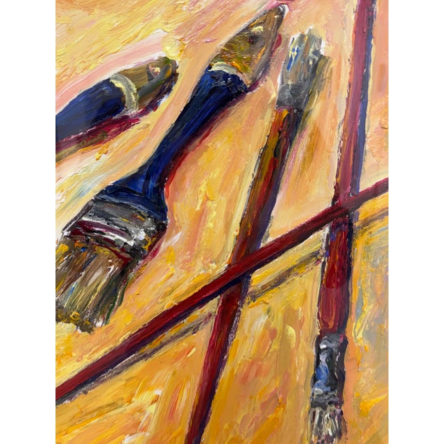 Circa 2011 Albert E. Smith Custom Framed Abstract Painting For Sale - Image 9 of 12