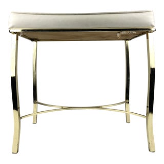 Mid 20th Century George Koch & Sons Mid Century Modern Brass & Vinyl Vanity Bench For Sale