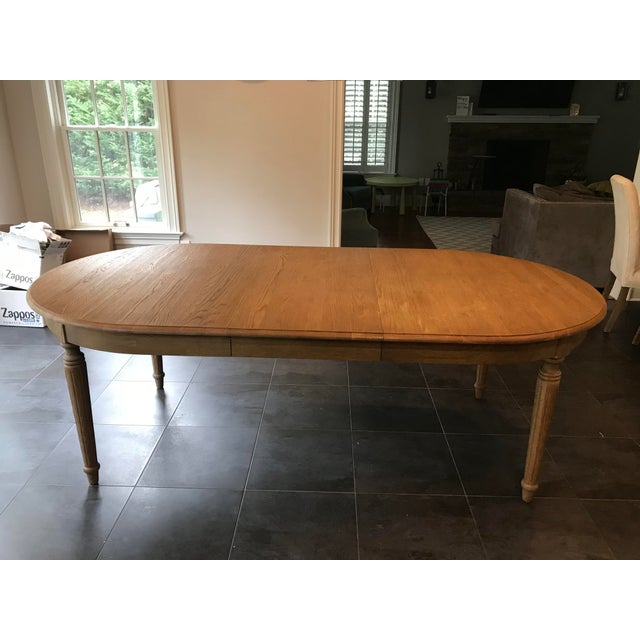 Restoration Hardware Vintage French Fluted Leg Extension Dining Table