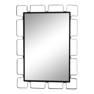 1950s Mid-Century Wrought Iron Wall Mirror For Sale