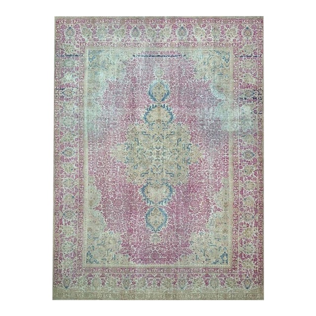 1950s Old Persian Tabriz Area Rug 9x13 For Sale