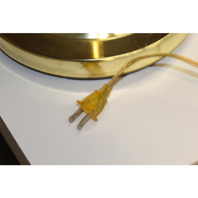 1970s Brass Torchiere Lamp With Acrylic Starburst Shade For Sale - Image 5 of 9