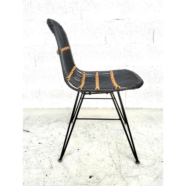 1960s Rattan and Metal Chairs, 1960s, Set of 4 For Sale - Image 5 of 11