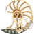 1950s American Two-Tone Gold Pearl and Diamond Fan Ear Clips, Pair For Sale - Image 10 of 11