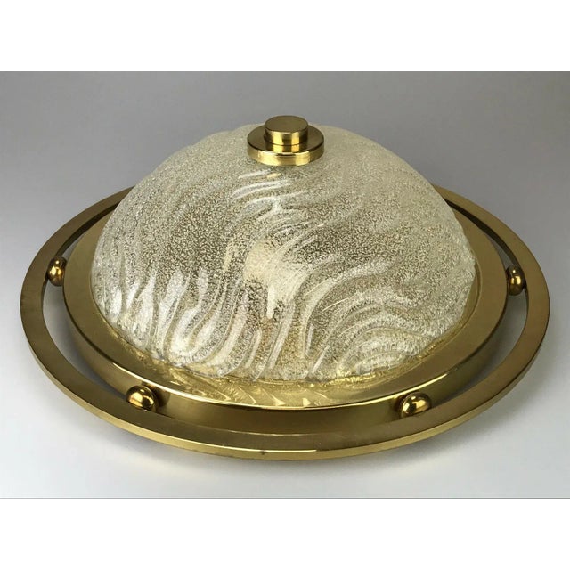 Mid-Century Space Age Ceiling Flush Mount in Ice Glass from Fischer Leuchten For Sale - Image 9 of 9