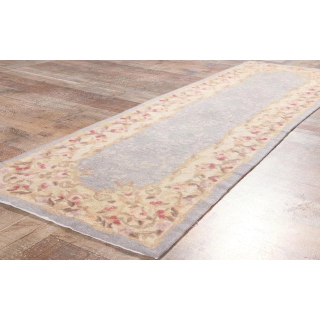 Textile Late 20th Century Vintage Aubusson American Hooked Rug - 02'02 X 07'03 For Sale - Image 7 of 10