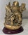 Late 20th Century Chinoiserie Gilded "Faux Bronze" Laughing Buddha Statue on Wooden Base For Sale - Image 10 of 11