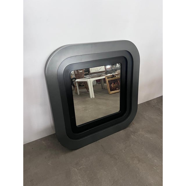 Black Wooden Wall Mirror, 1970s For Sale - Image 8 of 8