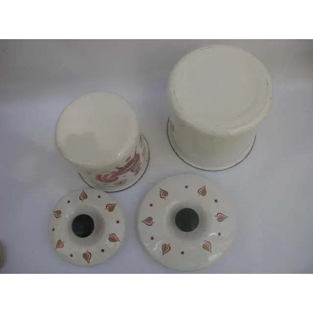 Mid 20th Century Lidded Enamelware Rooster Containers by George Briard - Set of 2 For Sale In Los Angeles - Image 6 of 11