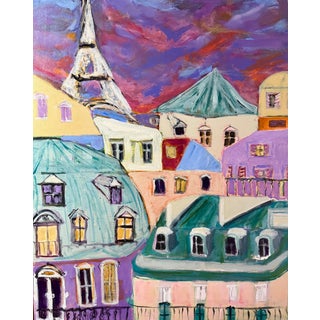 Twilight in Paris Impressionist Painting For Sale