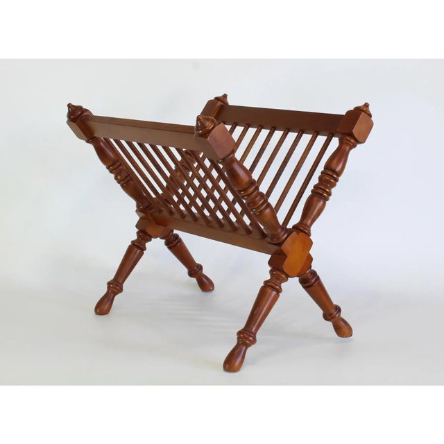 Traditional Vintage Georgian Style Magazine Rack For Sale - Image 3 of 4