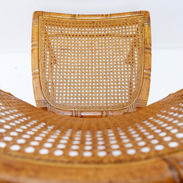 Vintage Organic Style Side Chair in Faux Bamboo and Caning, 1960s For Sale - Image 3 of 15
