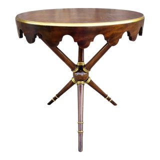 Vintage Dorothy Draper Style Scalloped Lamp Table For Sale