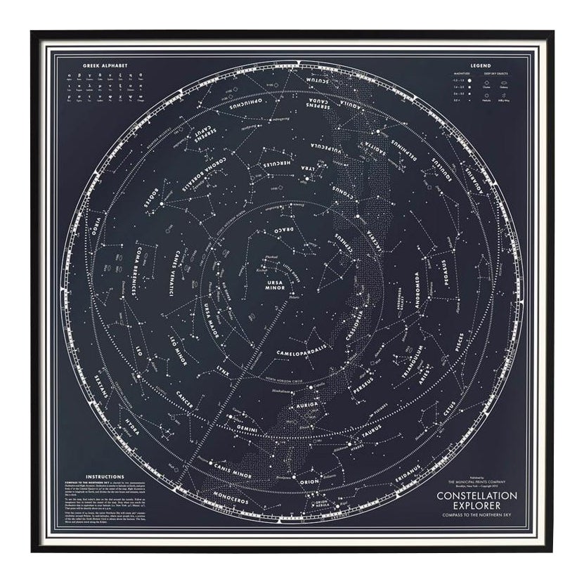 "Constellation Explorer" Northern Hemisphere Star Chart Print | Chairish
