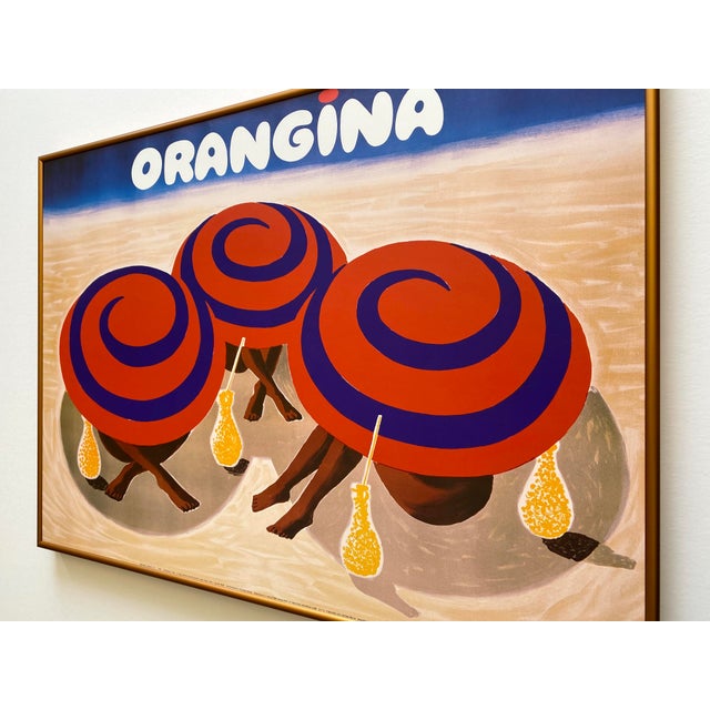 Bernard Villemot Lithograph Print Framed French Pop Art Poster " Orangina " 1984 For Sale - Image 11 of 12