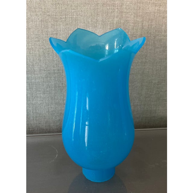Antique French Opaline Glass Hurricane Shades for Chandelier Candle or Electric Light Wall Sconces - Set of 6 For Sale - Image 13 of 18