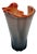 20th Century Modernist Vase in Grey, Blue and Orange Murano Glass, Italy For Sale