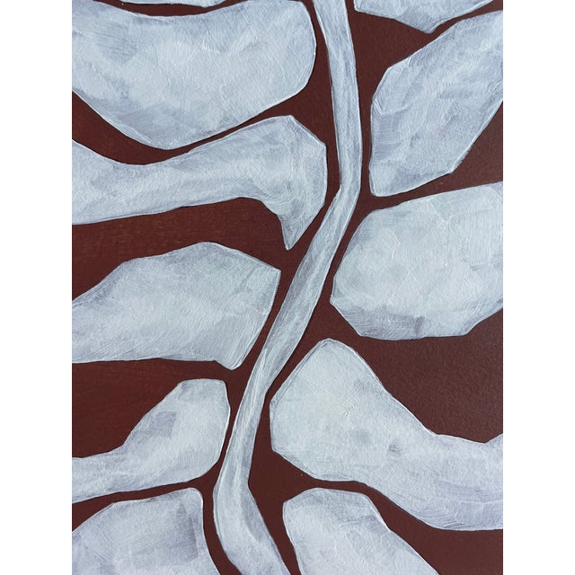 2026 "Fronda" Contemporary Abstract Botanical Painting on Paper by Artist r.k. Red For Sale - Image 4 of 5