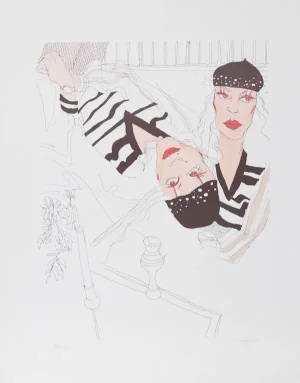 Vasilios Janopoulos, "French Twins," Lithograph