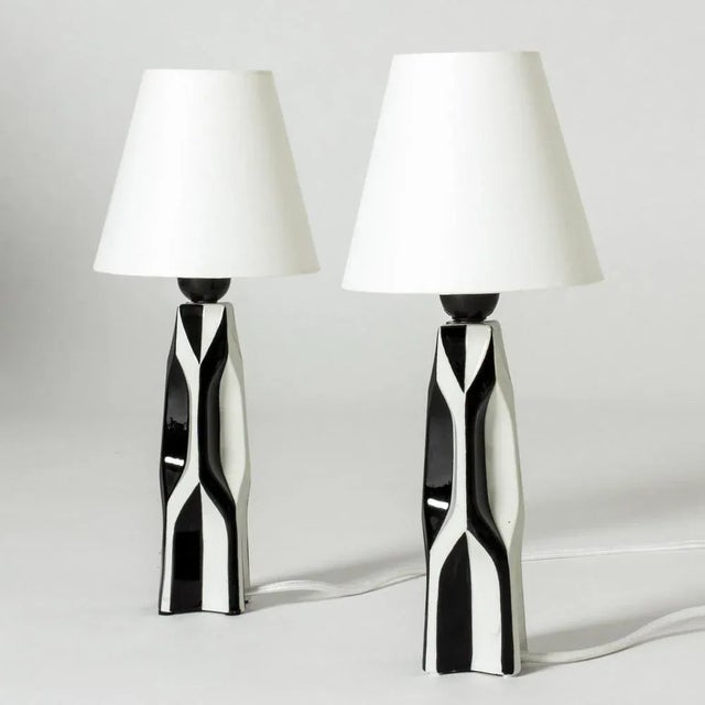Rörstrand Stoneware Table Lamps by Carl-Harry Stålhane for Rörstrand, 1950s, Set of 2 For Sale - Image 4 of 9