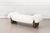 Contemporary Brad Modern White Bouclé Bench with Sculptural Curves and Cast Iron Base For Sale - Image 3 of 5