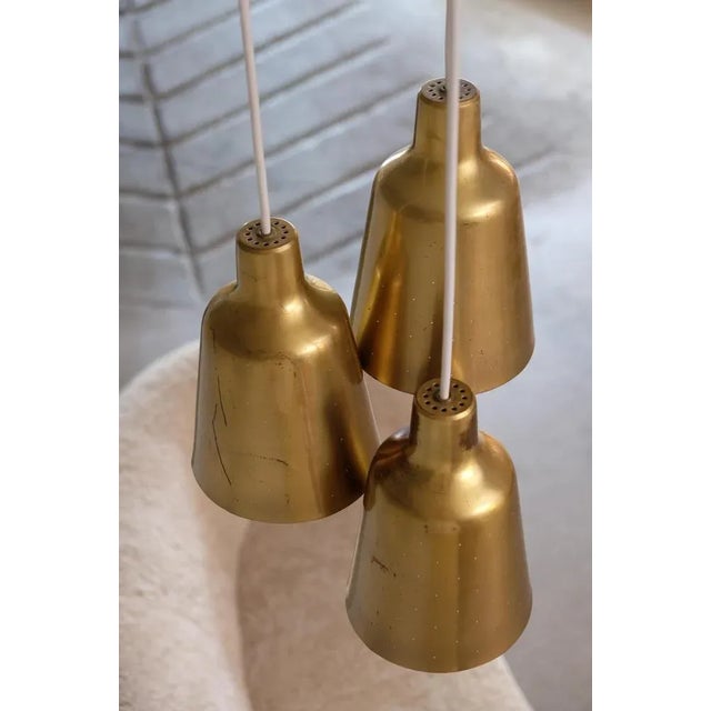 Metal Brass Ceiling Lamp attributed to Hans Bergström, 1950s For Sale - Image 7 of 13