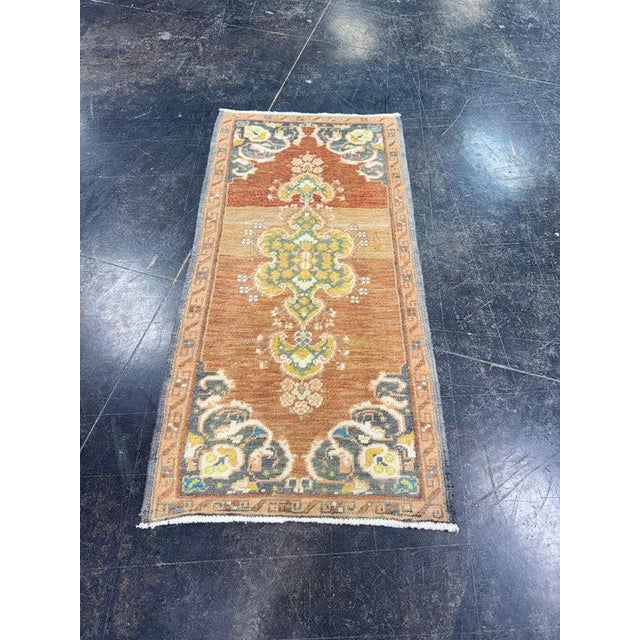 Turkish Mini Rug Oriental Hand Knotted Vintage Rug 1'7" x 3'2" #17492 Explore a curated collection of hallway runners,...