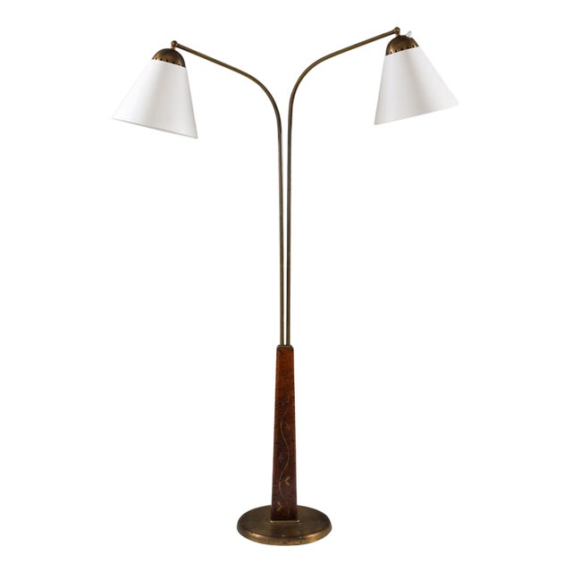 Swedish Modern Floor Lamp attributed to Tor Wolfenstein, 1940s For Sale