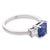 Vintage 1.80 Carat Sapphire Diamond 18k White Gold Ring, Size 6.25 For Sale - Image 4 of 6