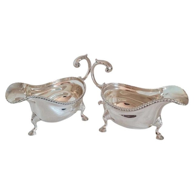 Antique Sterling Silver Sauce Boats from Stokes & Ireland, 1912 For Sale - Image 12 of 12