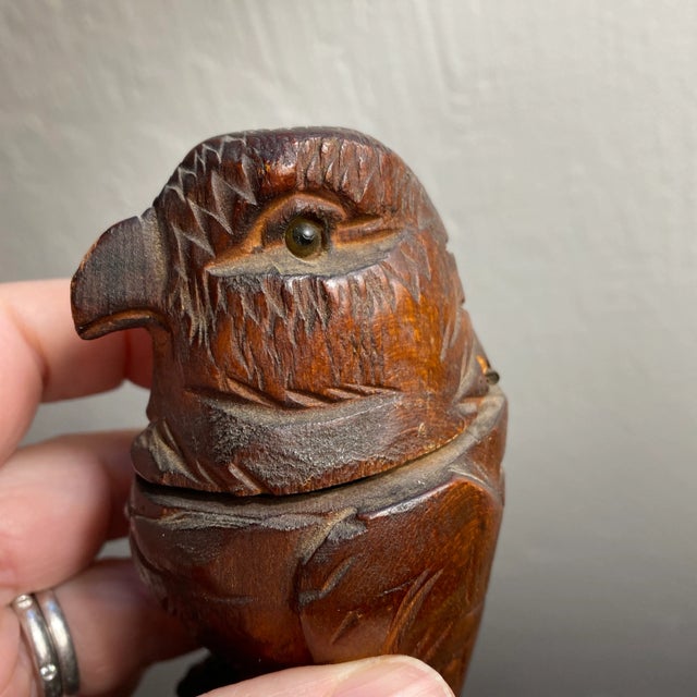 18th Century Carved Wood Folk Art Bird Trinket Box For Sale - Image 9 of 10