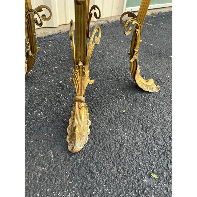 Art Nouveau Onyx and Brass Planter Stand With Polished Finials For Sale - Image 9 of 12