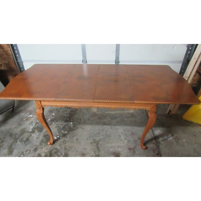 Brown 1940s French Dining Room Table Walnut Vintage Carved For Sale - Image 8 of 9