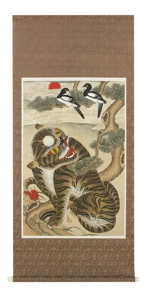 Korean Jakhodo Minhwa Folk Scroll Painting