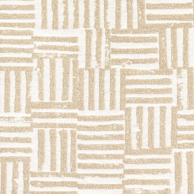Contemporary SAMPLE - Schumacher x Caroline Z Hurley Patchwork Fabric In Sand For Sale - Image 3 of 4