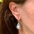 Diamond Freshwater Pearl Earrings 14 Karat Gold Grey 23.2 Mm Certified For Sale - Image 11 of 13