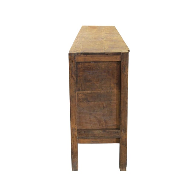 Early 19th Century Aged Poplar 3 Door Cabinet For Sale - Image 5 of 10
