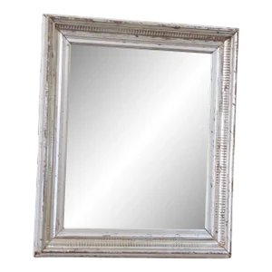 Antique Mini Stenciled Silver Mirror