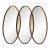 Vintage Hollywood Regency Triple Oval Gilt Mirror With Mercury Glass, Dated 1965 For Sale