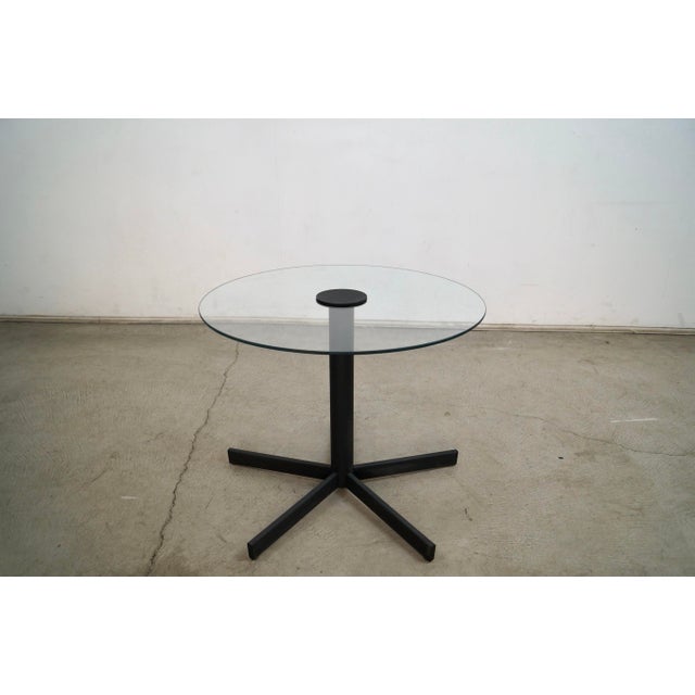 1980s 1980’s Postmodern Metal & Glass Side Table For Sale - Image 5 of 12