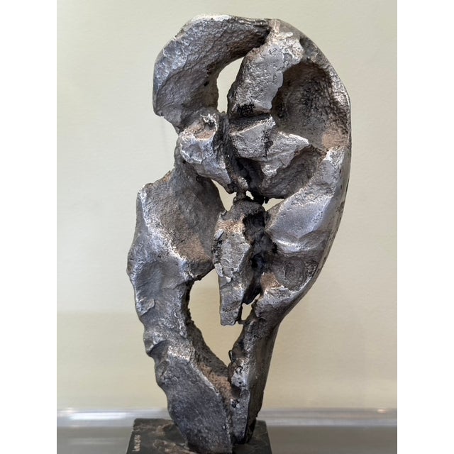1970s 1970s Mid-Century Modern Brutalist Cast Metal Abstract Sculpture by Gloria Burton For Sale - Image 5 of 10