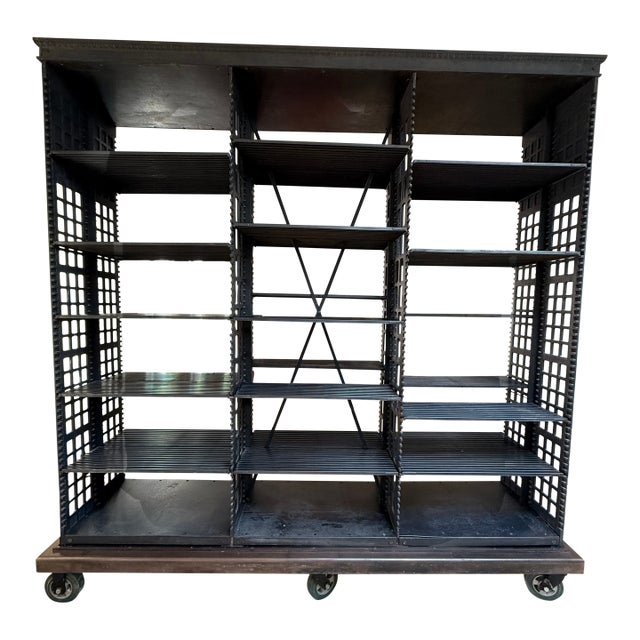 1900-1909 Cast Iron and Steel Two-Way Bookshelves For Sale