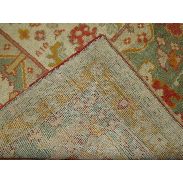 Zabihi Collection Turkish Antique Oushak Carpet - 12'10" x 17'1" For Sale - Image 4 of 12
