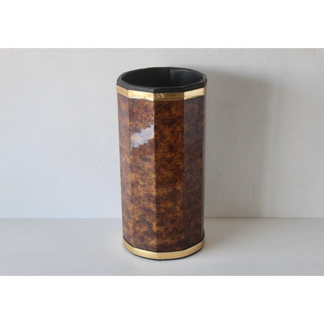 Vintage 1970s Kraftware Nyc Faux Burl Wood Umbrella Stand Cane Holder For Sale In Miami - Image 6 of 18